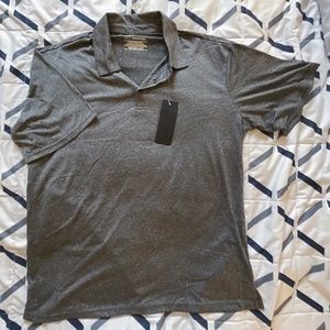 Men's Solid Gray Athletic Polo